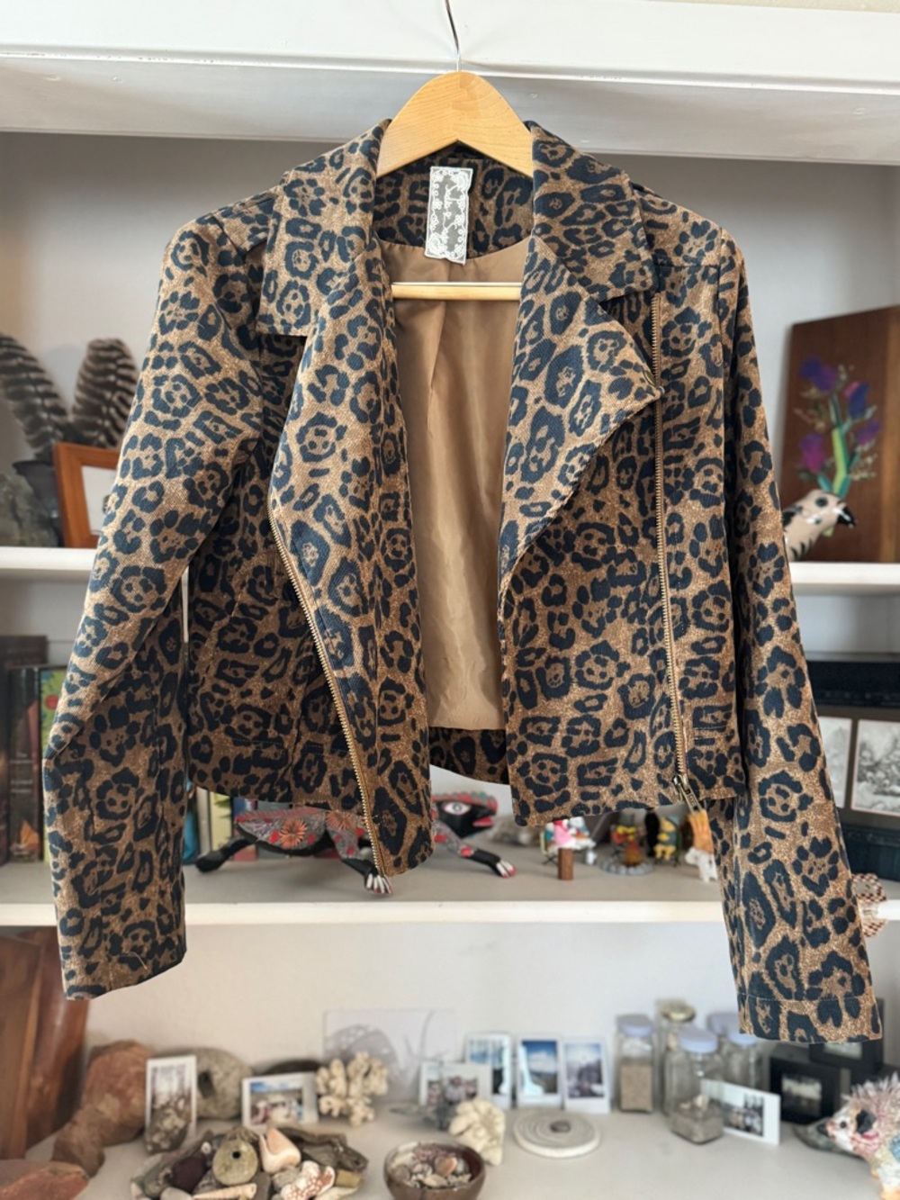 Leopard Print Women's Coat - Brown/Black - Size Small - Picture 2 of 6